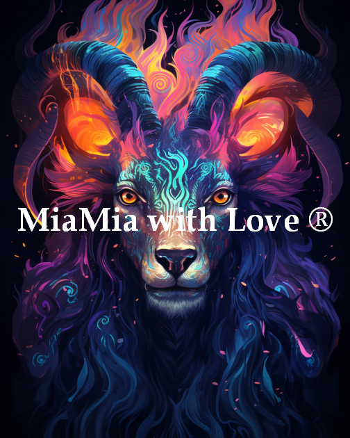 Atelier MiaMia Steinbock Sternzeichen Neon Stoffpanel bis 60x60cm