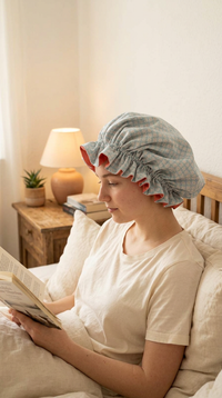 Bonnet Satin große Dots altrosa minti