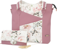 Handtasche einzeln oder im Set mit Geldbörse und Kosmetiktasche beere Rosen von Atelier MiaMia