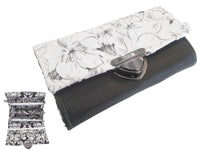 Geldbörse Kunstleder schwarz/weiß Blumen von Atelier MiaMia