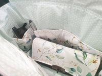 Handtasche einzeln oder im Set mit Geldbörse und Kosmetiktasche Eukalyptus von Atelier MiaMia