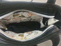 Handtasche einzeln oder im Set mit Geldbörse und Kosmetiktasche Blumen/Eukalyptus von Atelier MiaMia