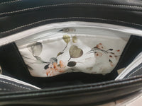 Handtasche einzeln oder im Set mit Geldbörse und Kosmetiktasche Blumen/Eukalyptus von Atelier MiaMia