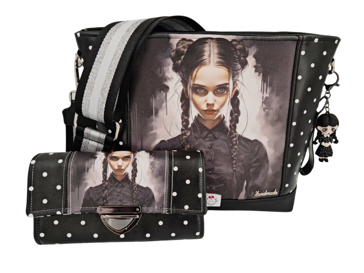 Handtasche einzeln oder im Set mit Geldbörse und Kosmetiktasche Wednesday von Atelier MiaMia