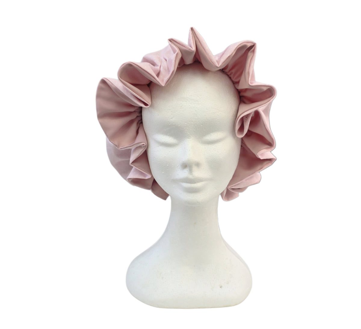 Bonnet Satin rosa Tupfen