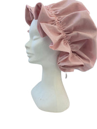 Bonnet Satin rosa Tupfen