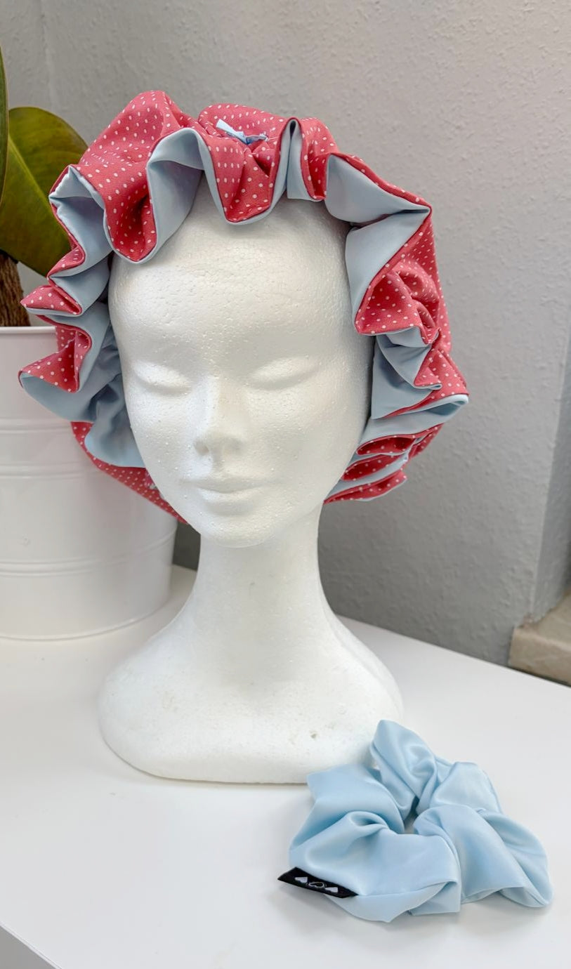 Bonnet Satin aprico hellblau