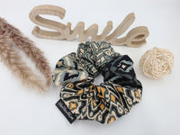 Scrunchie Boho Style – Ethno Aztec Muster | Großes Stoff Haargummi | Handmade Unikat
