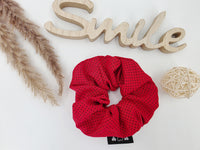 Handmade XL Scrunchie – Stylisches Haargummi im Dots rot Design scrunchie heatless curls