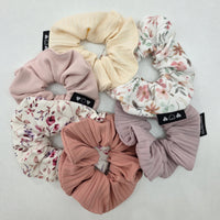 Handmade XL Scrunchie – Stylisches Haargummi im Rippjersey Blumen Design scrunchie heatless curls