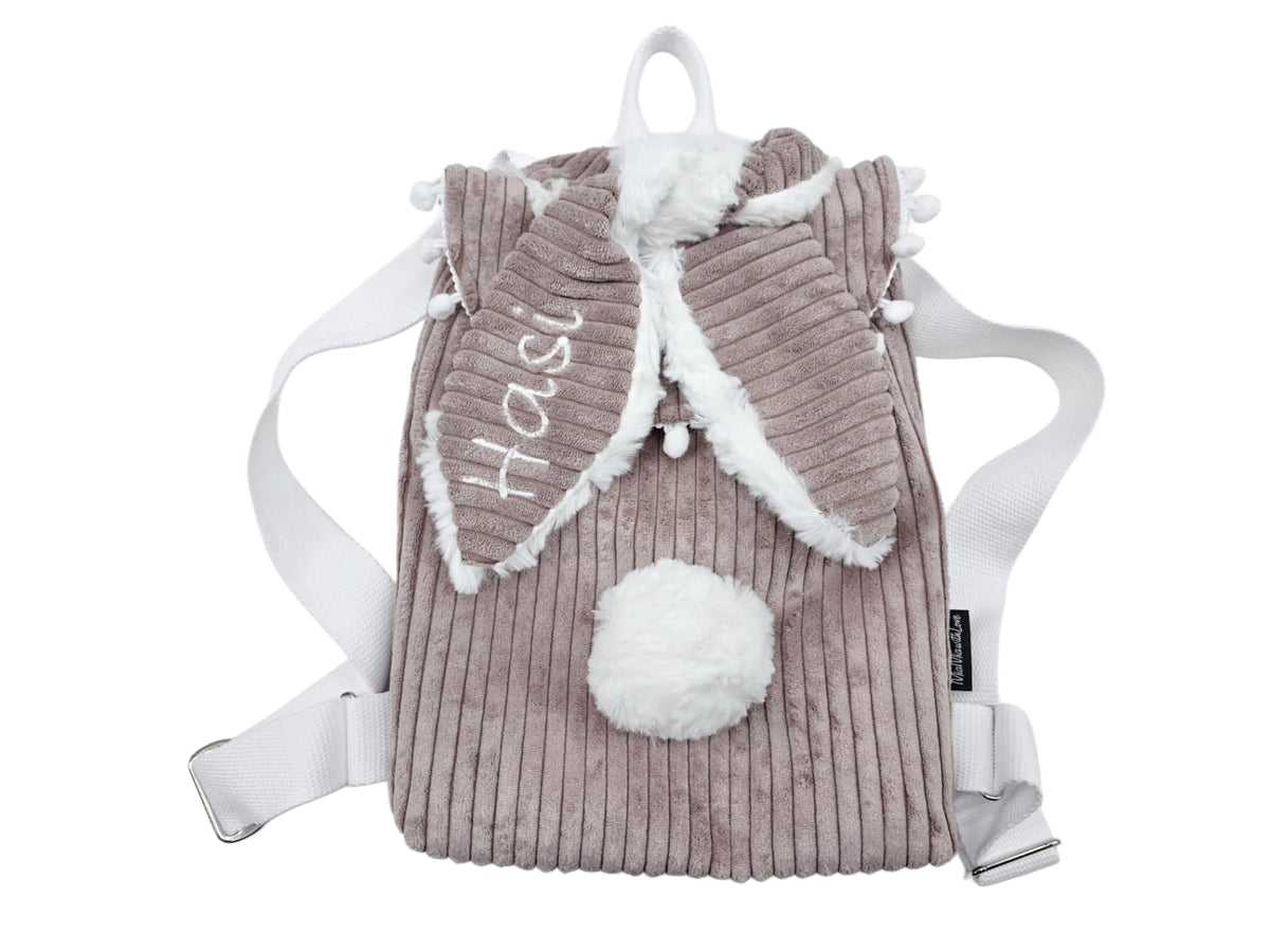 🐰 Kinder Rucksack „Hase“ aus Cord – personalisierbar | Kuschelig & leicht