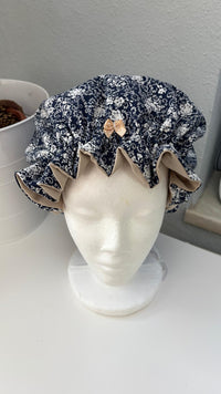 Bonnet Satin Ornamente dunkelblau