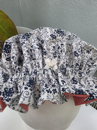 Bonnet Satin Ornamente blau aprico