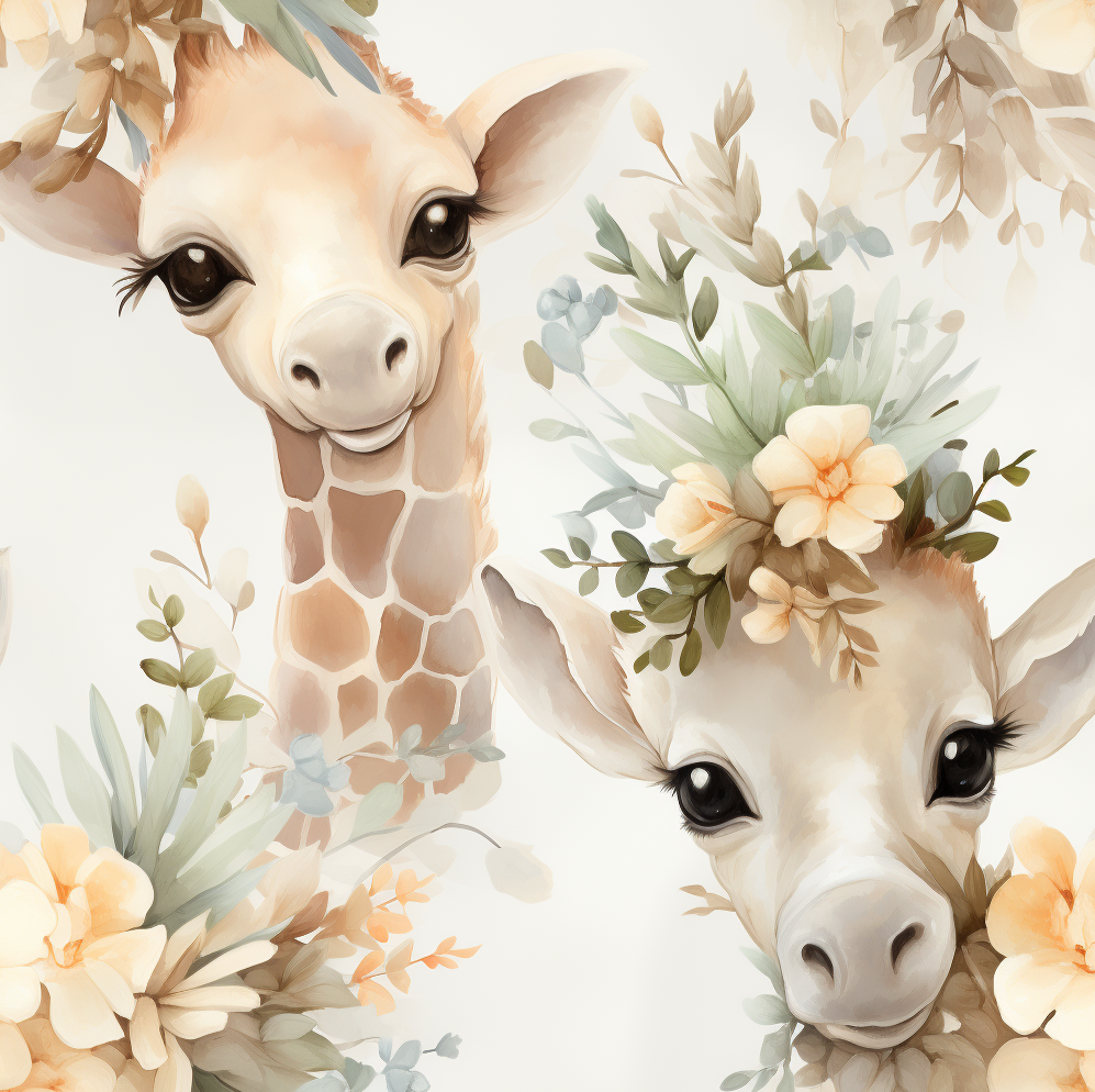 Stoffdruck Kinderstoffe Giraffe Disney Style 1