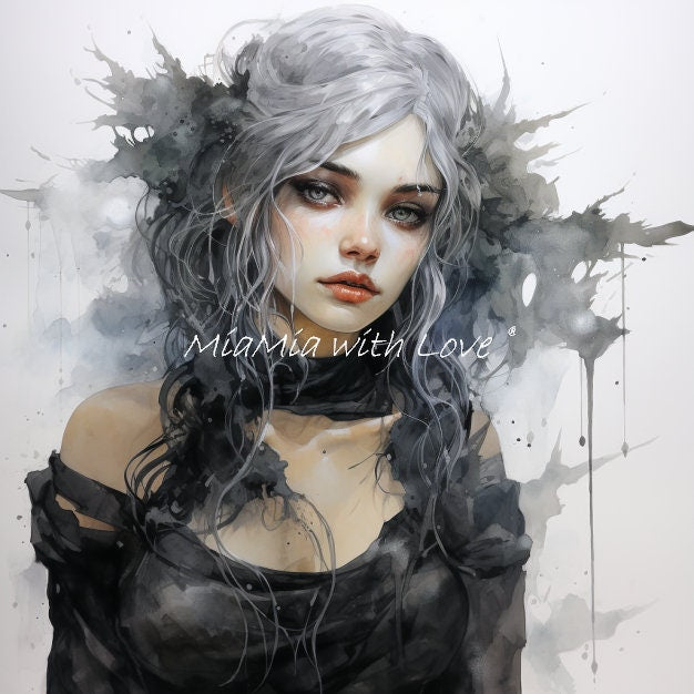 Sumi Ink Pastell Collor Frau Abstrakt als Stoff Panel, Stoffdruck, personalisierte Designs, Canvas, Kunstleder, Softshell oder Samt
