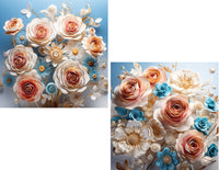 Blumen 3D 2 Motive als Stoff Panel, Stoffdruck, personalisierte Designs, Canvas, Kunstleder, Softshell oder Samt