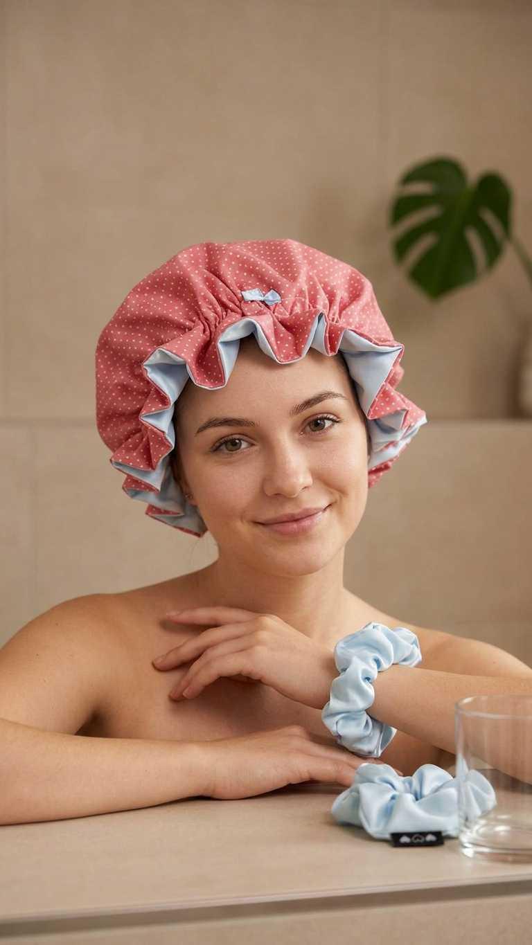 Bonnet Satin aprico hellblau