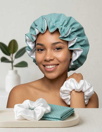 Bonnet Satin aqua