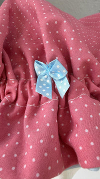 Bonnet Satin altrosa helblau