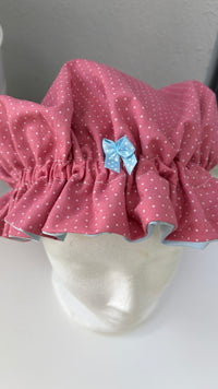 Bonnet Satin altrosa helblau