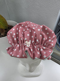 Bonnet Satin große Dots altrosa mint