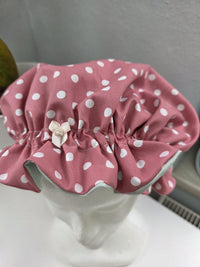 Bonnet Satin große Dots altrosa mint